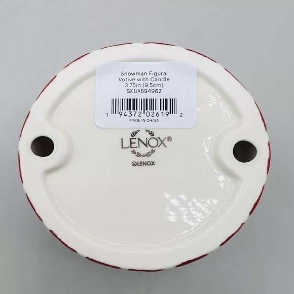 Lenox Snowman Figural Christmas Holiday Candle Holder with Tea Light Candle NIB - Picture 10 of 10
